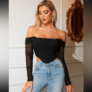 SHEIN corset long sleeve top Small